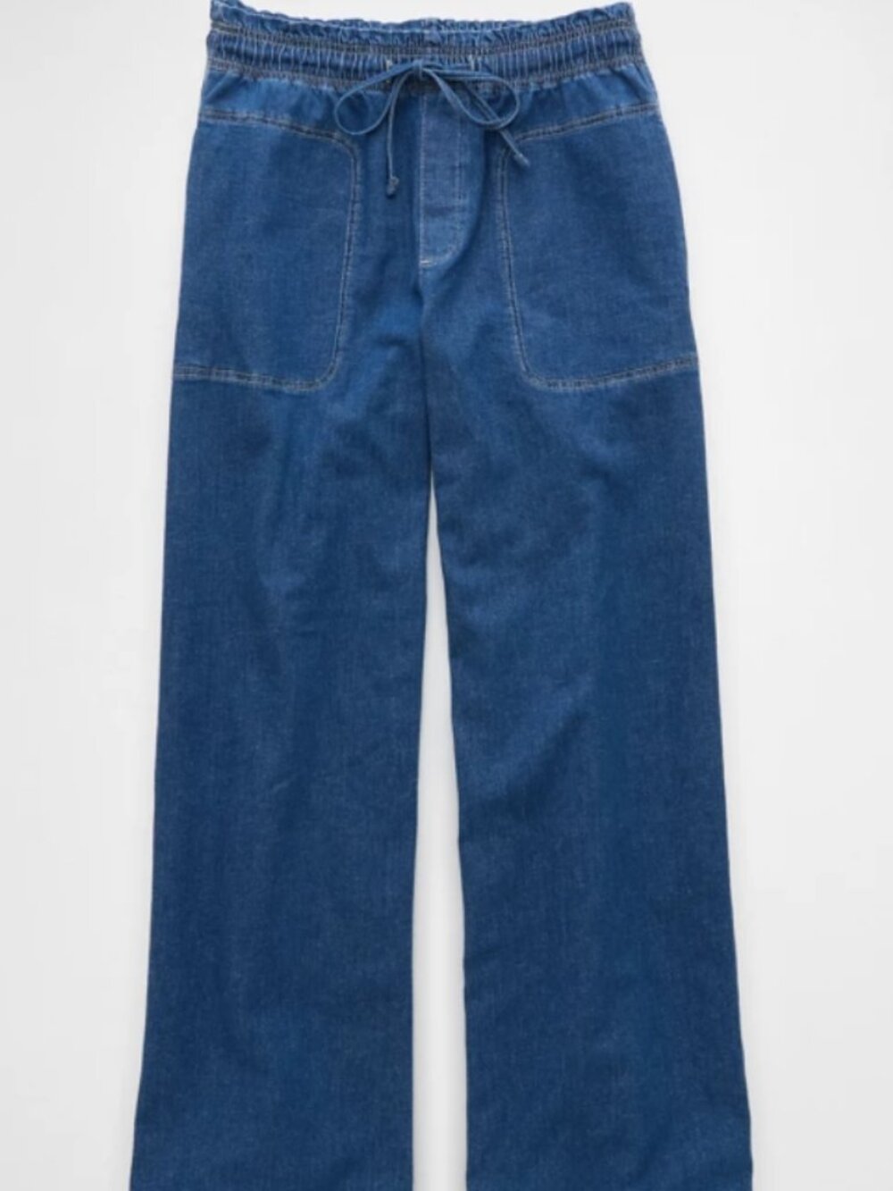 AE Dreamy Drape Linen-Blend Pull-On Pant